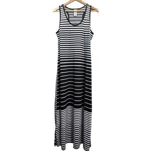 Faded Glory‎ Black White Strip Dress Size Large